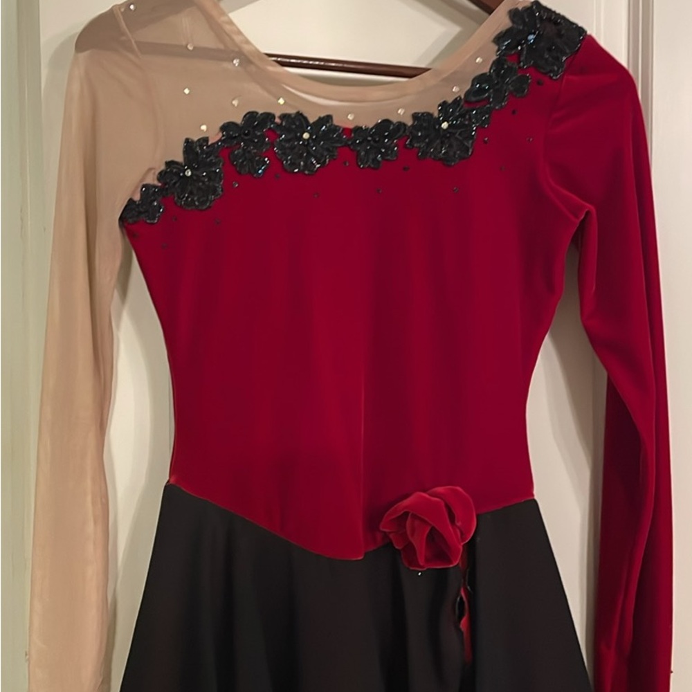 Women’s figure skating dress custom made Spanish style Adult small